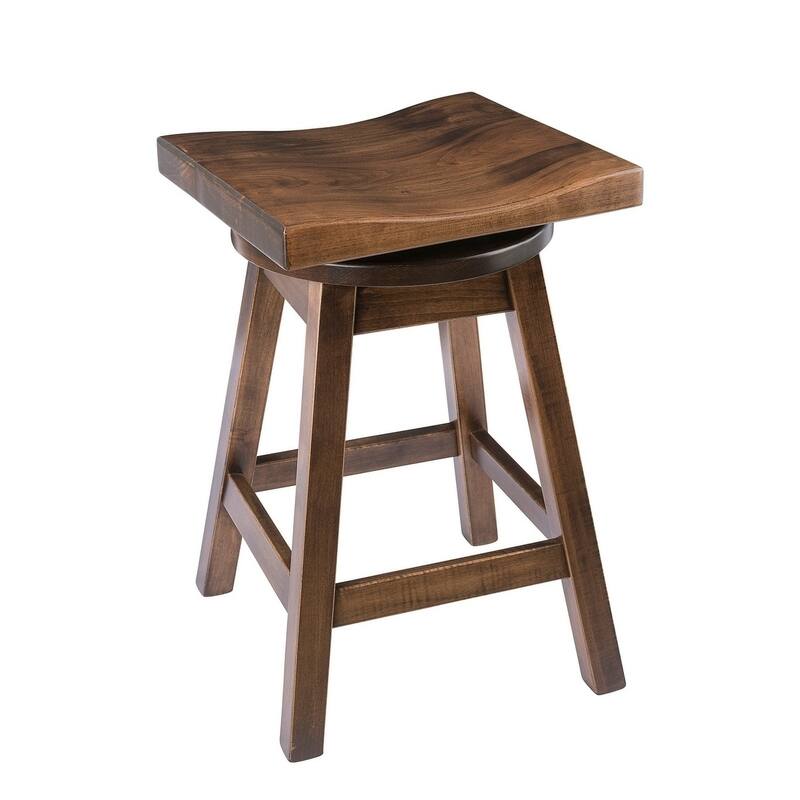 Amish Made Maple Swivel Urban Bar Stool - Cappuccino Stain - Counter Height