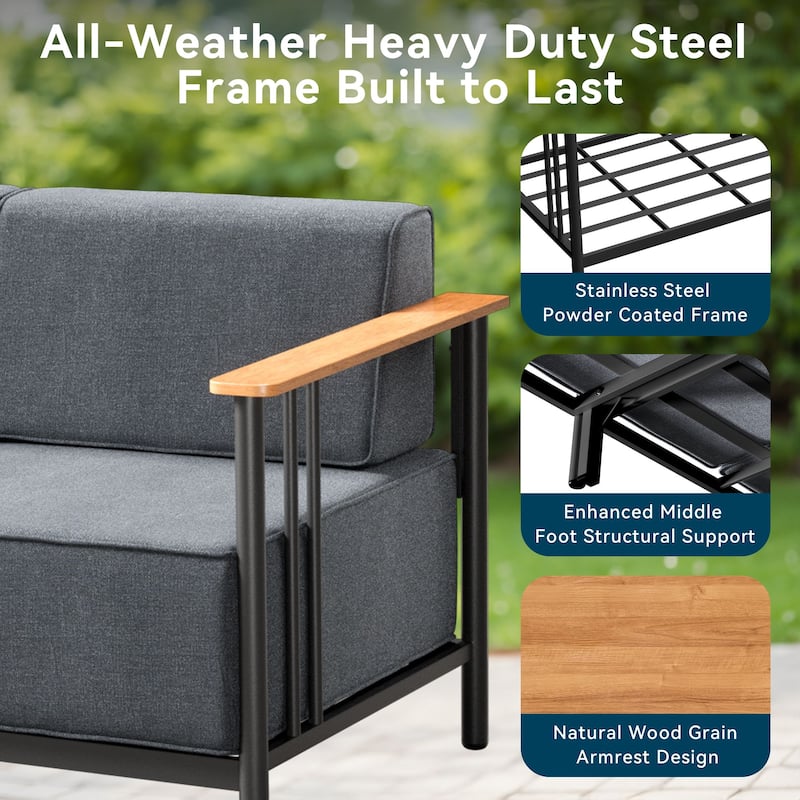 Pocassy 5PCS Sofa Swivel Chair with Table