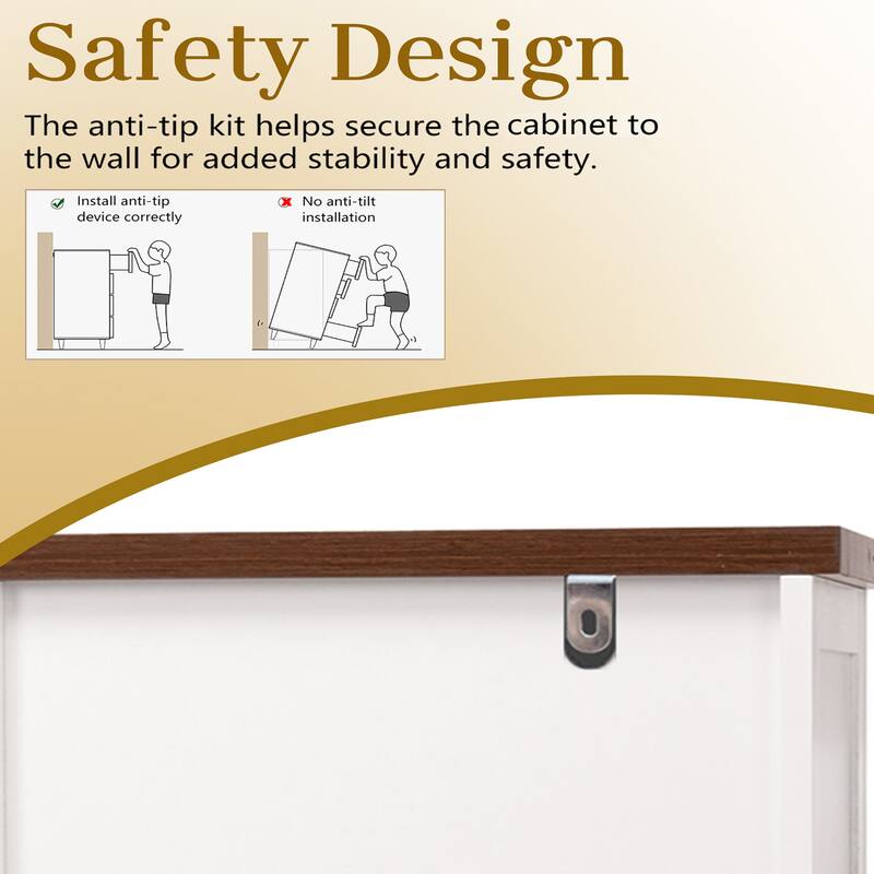 63 Inch Farmhouse Barn Door Storage Cabinet with 2 Drawers, Door Rack & Adjustable Shelves