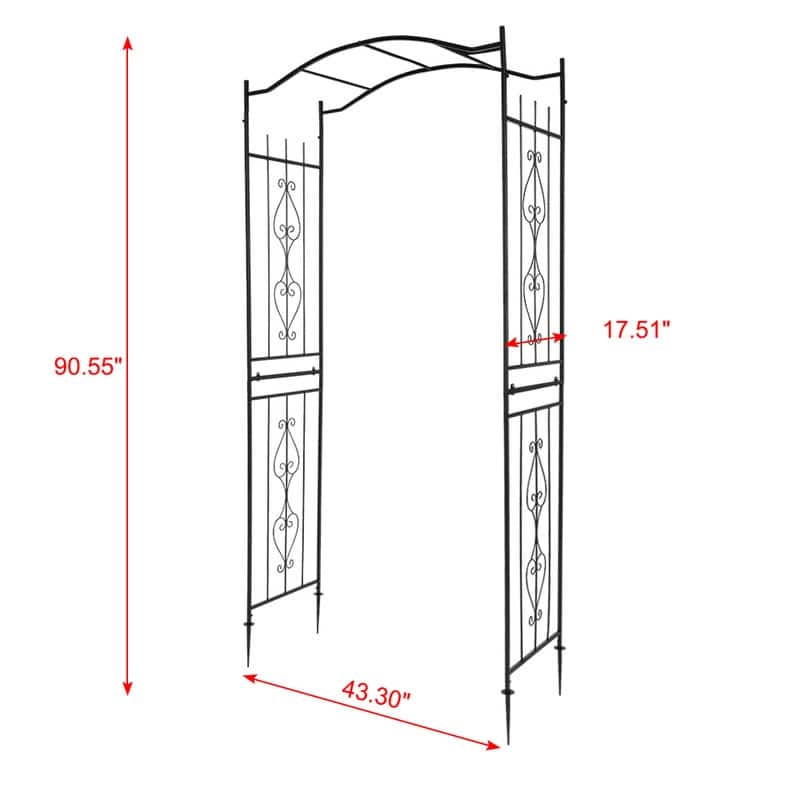 90"Bridge Roof Wrought Iron Arches Plant Climbing Frame