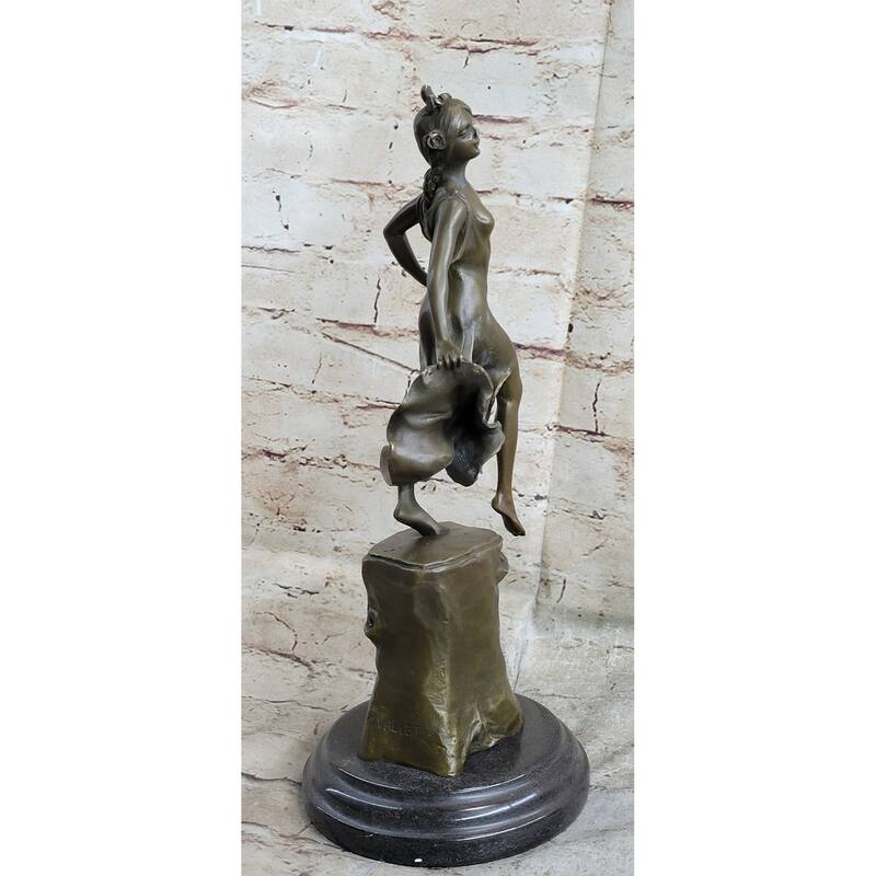 Handmade Detailed Collector Collectible Dancer By Vallet Bronze Sculpture Home