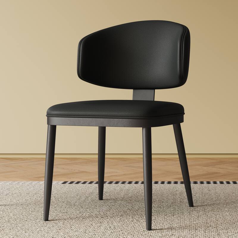 Dining Chairs Set of 2, Modern Design Home Chairs, PU Leather Metal Dining Chairs for Kitchen Dining Room