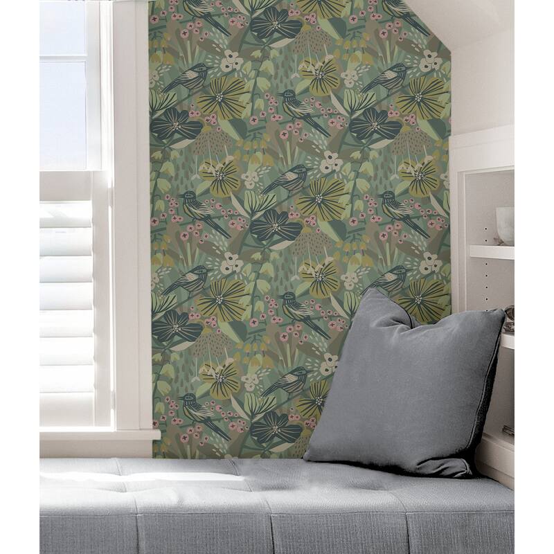 Pip & Lo Sage Jaybird Peel & Stick Wallpaper