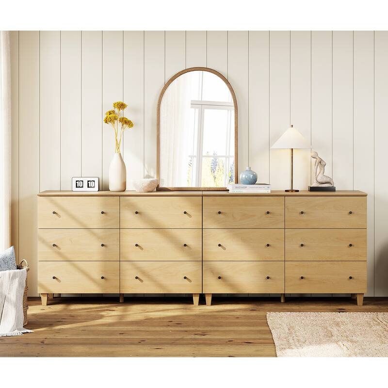 Wood Dresser with 6 Drawers for Bedroom, Closet, Nursery