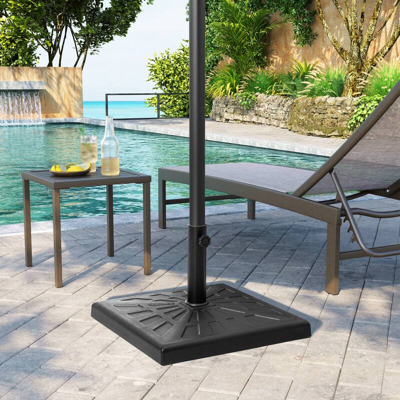 Outdoor 43 lbs Heavy Duty Square Umbrella Base for Market Umbrella - Black