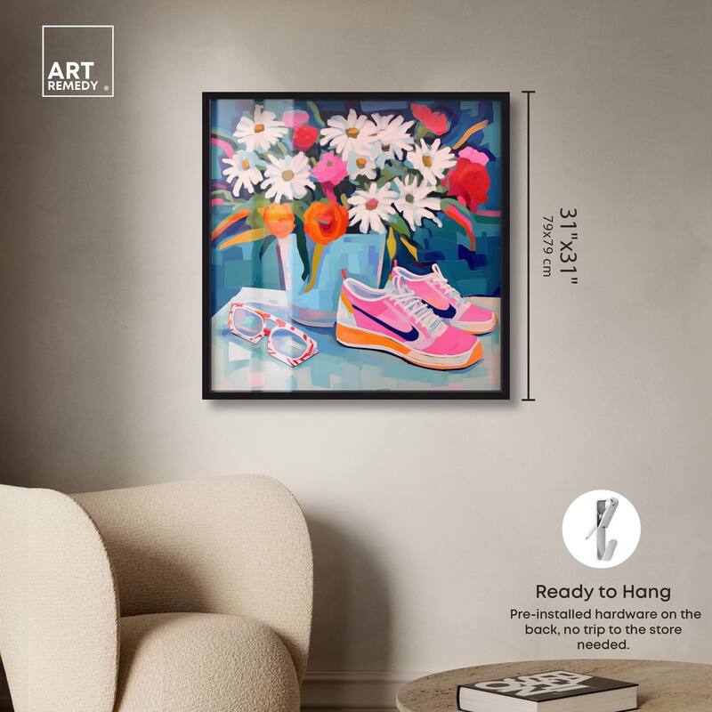Whimsical Sneakers Flower Vase Shadowbox by Art Remedy