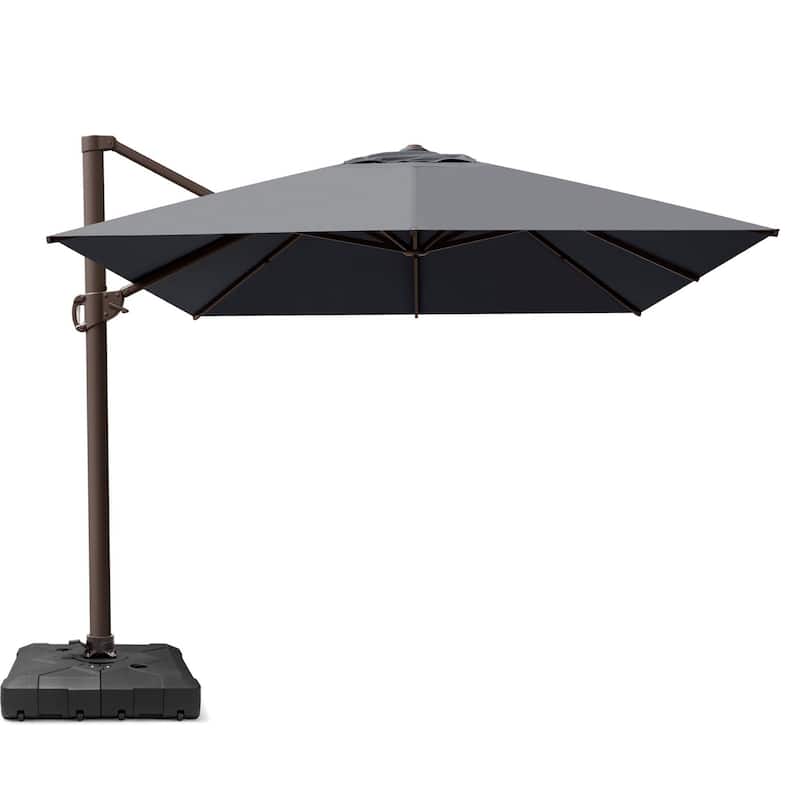 10 x 13 FT Outdoor Shade Canopy Patio Cantilever Offset Umbrella with Base