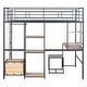 preview thumbnail 34 of 37, Full Metal Wood Loft Bed with Desk & Shelves