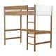 preview thumbnail 17 of 18, Twin Size Rubber Wooden Loft Bed with Desk,Ladder,Safety Guardrails,Teddy Fleece Fabric Headboard/Footboard