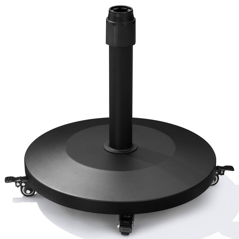 40lbs Patio Market Umbrella Base Stand with Wheels - Black