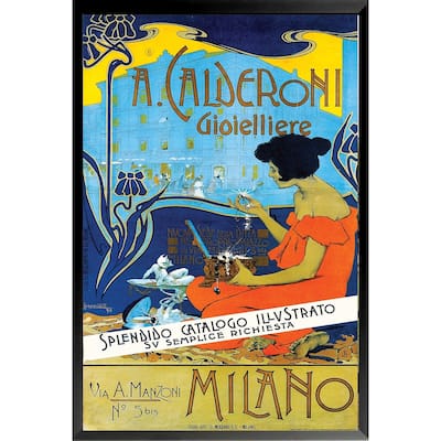 Milano A. Caleroni Vintage Advertising Framed Poster - 24 x 36 Inch