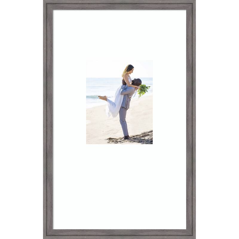 Florence Gold Framed Picture Frame, Photo Frame - 16x26 Matted White 8x10 - Florence Grey