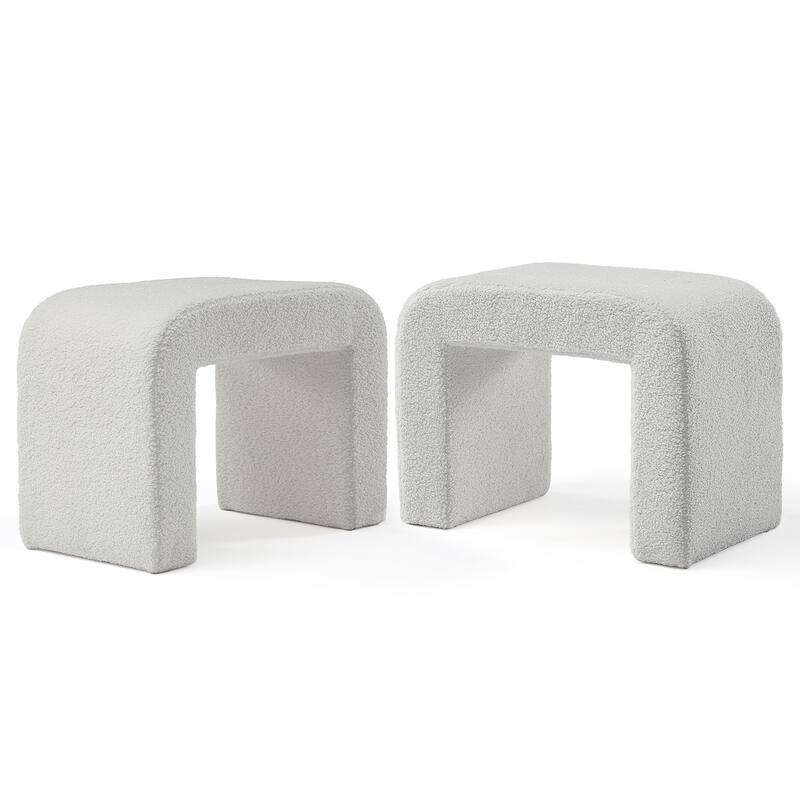 Modern Vanity Stool, Large Foot Rest Ottoman, Extra Seating Shoe Bench for Living Room, Entryway, Bedroom Dressing Chair