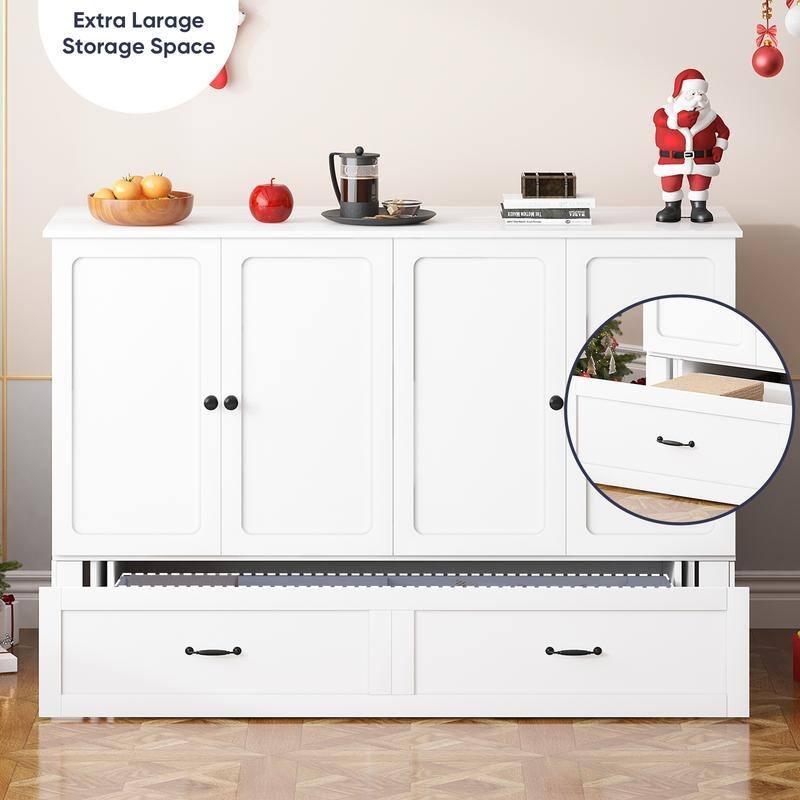 Mixoy Modern Murphy Bed Queen Size with Charging,Optional Mattress