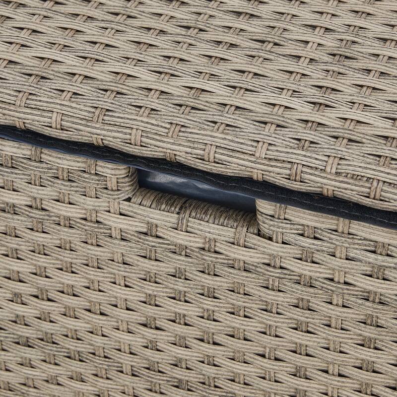 Outdoor 52.75"W 140 Gallon Patio Oversize Wicker Storage Bench Deck Box - 52.75"W x 29"D x 26"H
