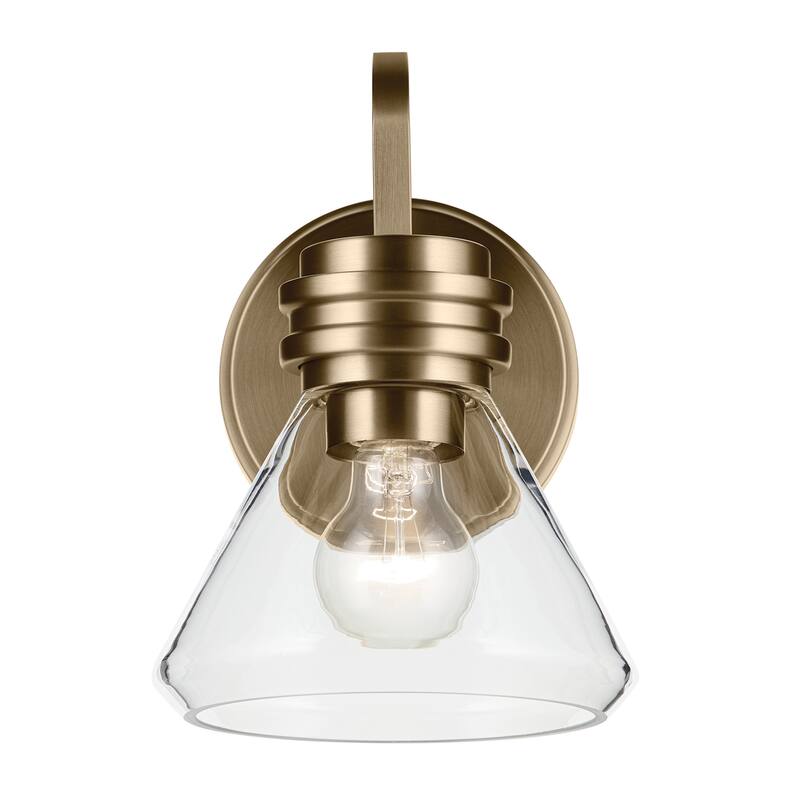 Kichler Lighting Farum 9.5" 1-Light Wall Sconce with Clear Glass in Champagne Bronze