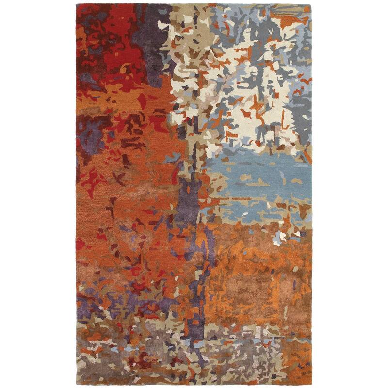 HomeRoots Abstract Industrial Rectangle Area Rug