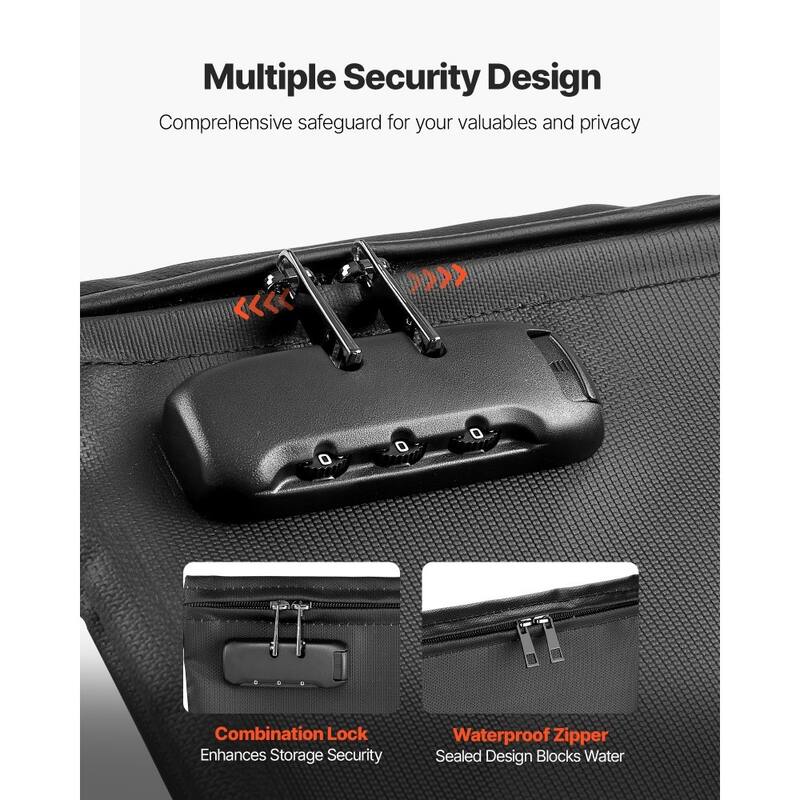 Fireproof Document Bag with Combination Lock Waterproof and Heat-Resistant Storage Case