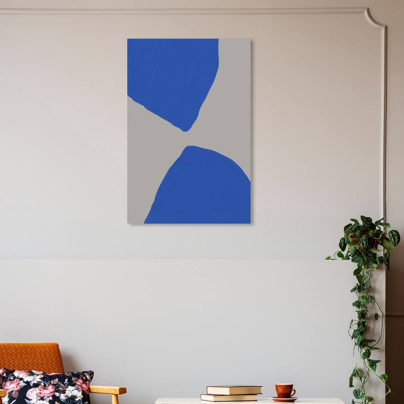 Wynwood Studio Canvas Abstract Color Combo Silk Scarf Blue and Modern & Contemporary Wall Art Canvas Print - 30 x 20