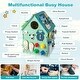 preview thumbnail 7 of 9, Montessori Play House with Sensory Games and Interior Storage Space-Blue - 13" x 13" x 18"