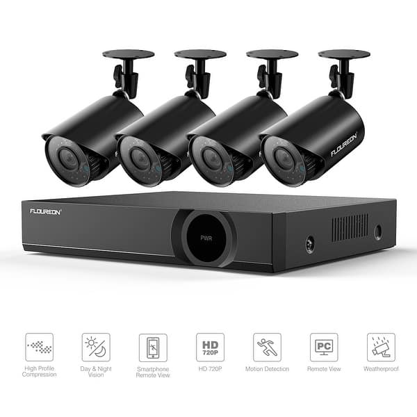 Shop Black Friday Deals On Floureon Cctv Camera System 4ch 1080n Dvr Recorder Kit With 4x 720p Weatherproof Security Cameras Overstock 30067476