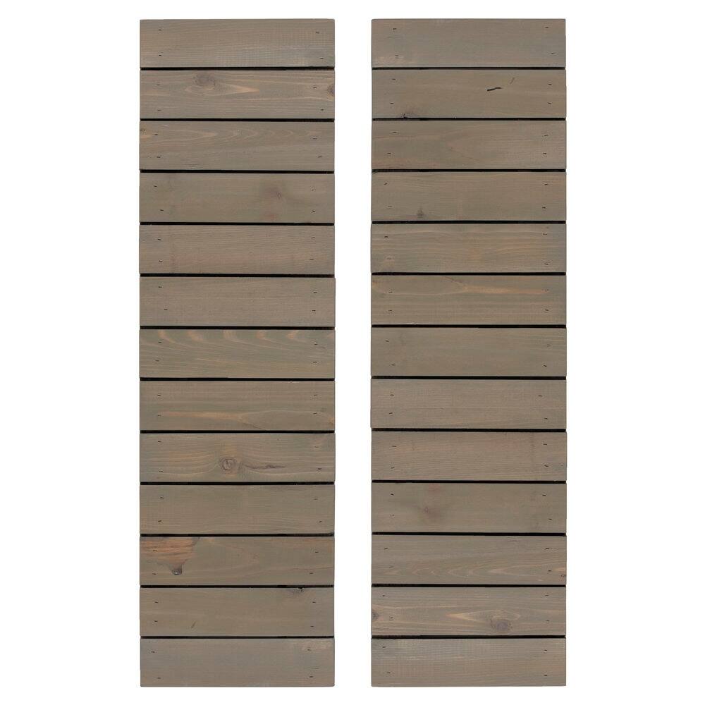 Horizontal Slat Board & Batten Exterior Shutters Pair