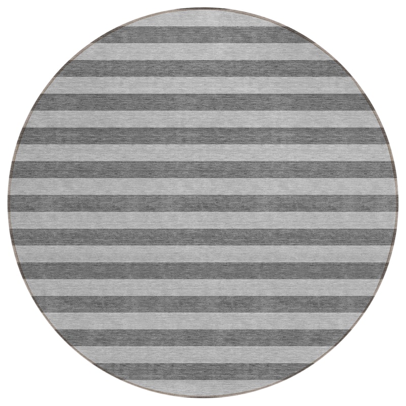Machine Washable Indoor/ Outdoor Cabana Stripe Chantille Rug