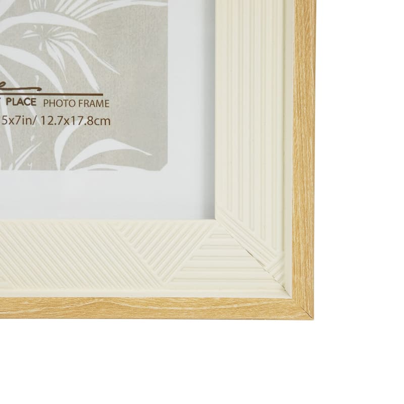 Textured Picture Frames for 5" x 7" Photo - Beige and Cream - Set of 4