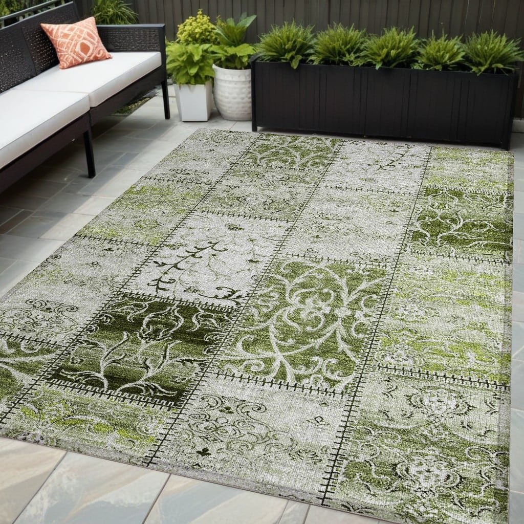 Nara Patchwork Weather Resistant Classic Meets Modern Outdoor Rug
