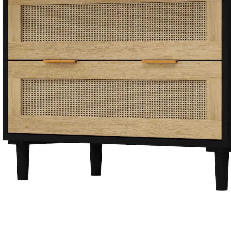 31.50" Width 3-Drawer Rattan Storage Cabinet