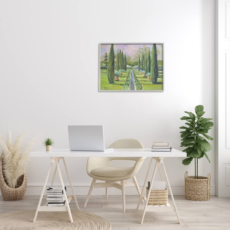 Stupell Elegant Manicured Gardens Landscaped Topiary Greenery Framed Wall Art, Design by Allayn Stevens - Green