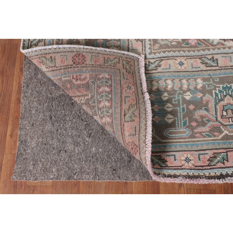 Tabriz Persian Vintage Rug Hand-Knotted Geometric Wool Carpet - 9'7"x 12'6"