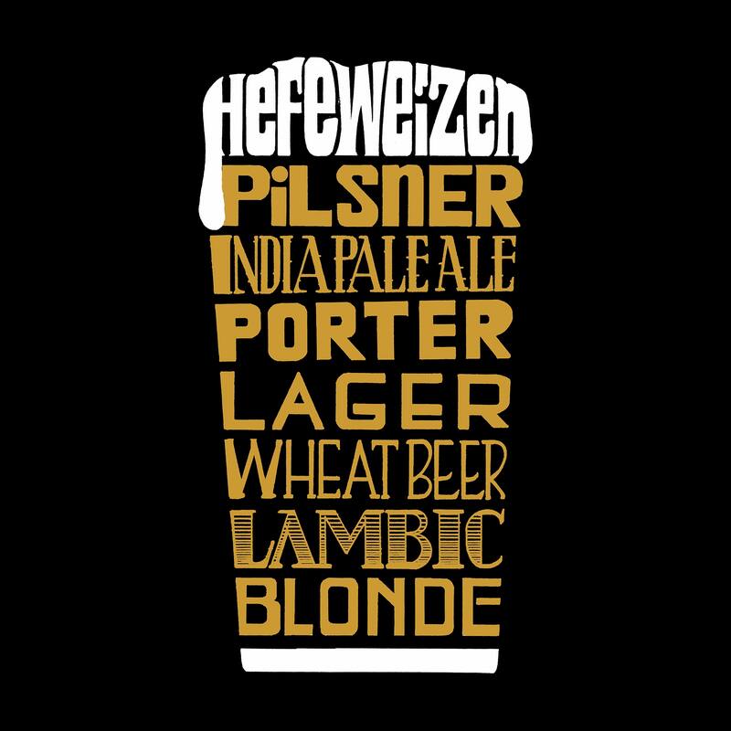 LA Pop Art Men's Word Art Hooded Sweatshirt - Styles of Beer