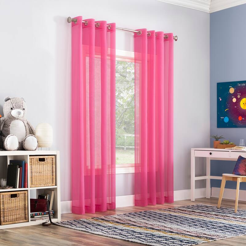 No. 918 Calypso Voile Sheer Grommet Curtain Panel, Single Panel
