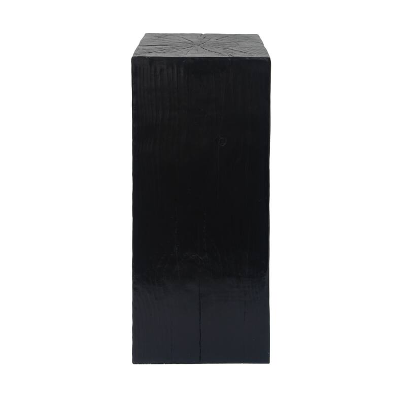 Wood-Look Square-Column MGO End Table, H33.75",Wood-Like Distressed Finish, Mix with Different Heights, Indoor Outdoor Use