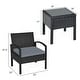 preview thumbnail 2 of 8, Gymax 3PCS Patio Rattan Conversation Furniture Set Outdoor Yard w/ - See Details