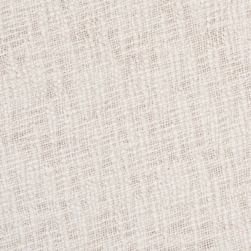 Whitfield Round Fabric Ottoman Stool - Modern Accent Seating or Footstool with Upholstered Cushion and Mango Wood Frame