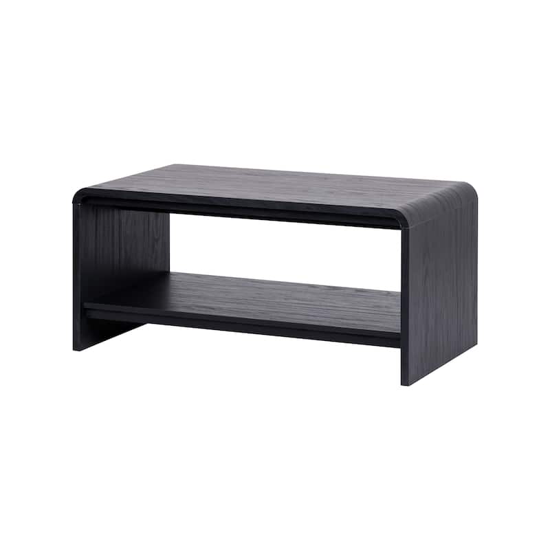 NPD Furniture Delmare Coffee Table with Open Storage - Black