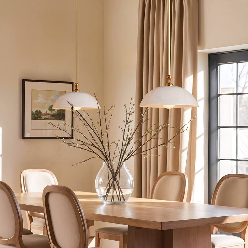 Eliza Dome Pendant Light - White - 18"