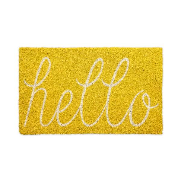 Dii Yellow Hello Doormat Overstock 31820494 Yellow 18x30