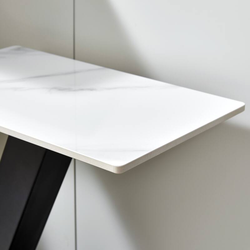 Modern Console Table with Metal Frame and Adjustable Foot Pads