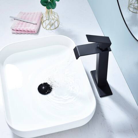 Waterfall Spout Bathroom Faucet,Single Handle Bathroom Vanity Sink Faucet