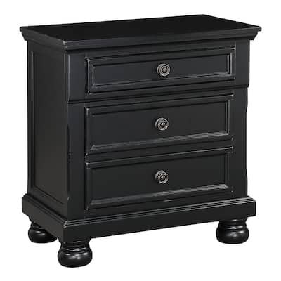Bedroom Furniture Bun Feet Nightstand with Hidden Drawer Casual Transitional Bed Side Table