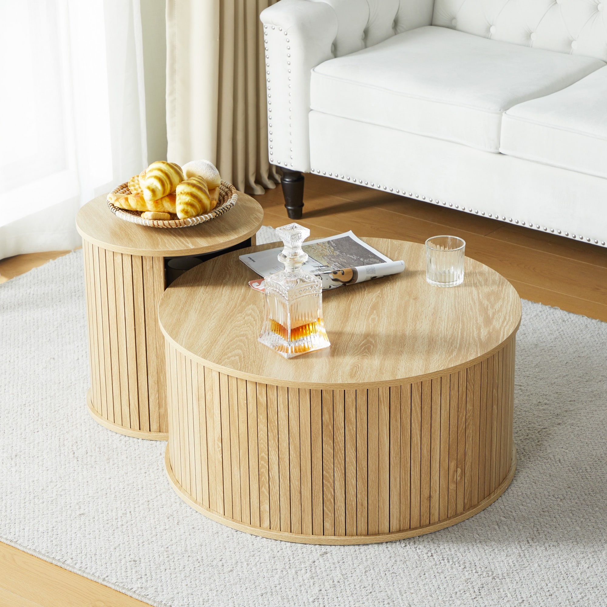 Nesting coffee tables with storage discount