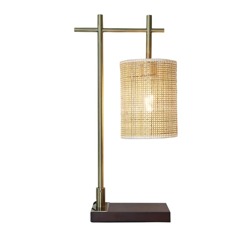 Bedroom Table Lamp Nordic Home Creative Romantic Warm Study Room Desk Bedside Lamp, Moonstone Bamboo Lampshade Table Lamp - Bronze