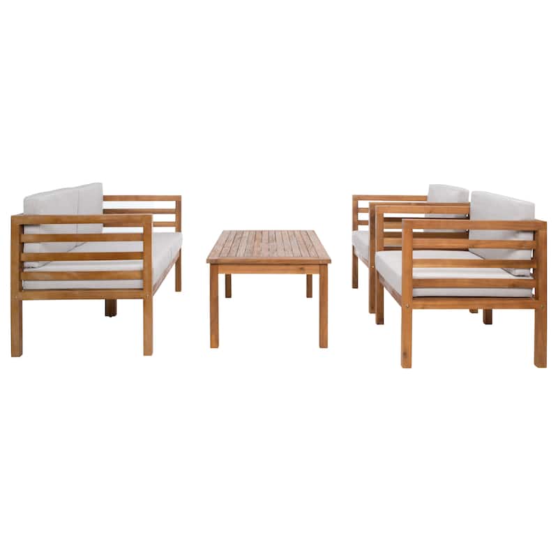 SAFAVIEH Outdoor Samira 4-Piece Outdoor Set - 26W x 26D x 49H