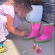 preview thumbnail 6 of 7, Little Pals Paint Your Own Wellies Kids Rain Boots, Pink with Green Trim or Green with Blue Trim, US Kids size 9.5