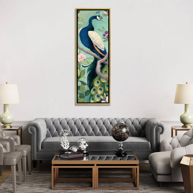 iCanvas "Pretty Peacock I" by Julia Purinton Framed Canvas Print