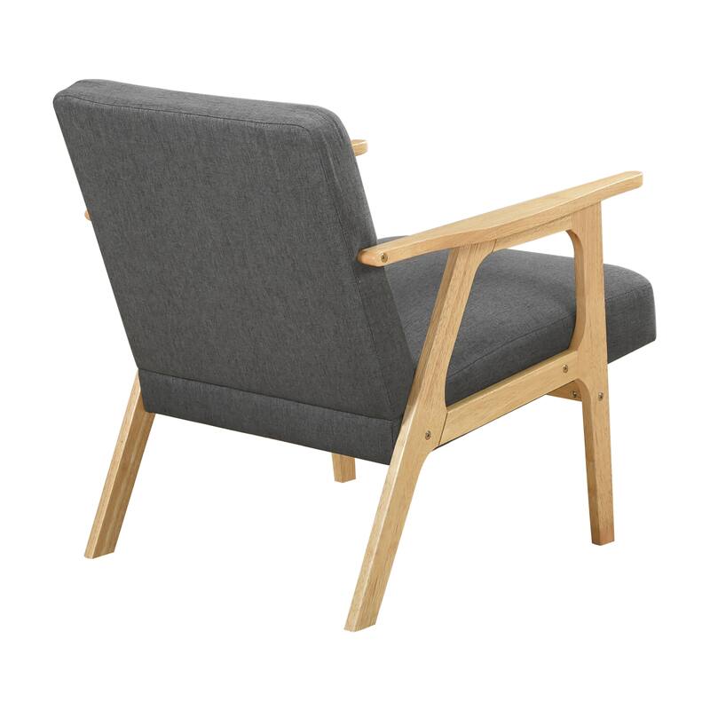 Dean 27" Textured Fabric Accent Chair - Solid Rubberwood Frame