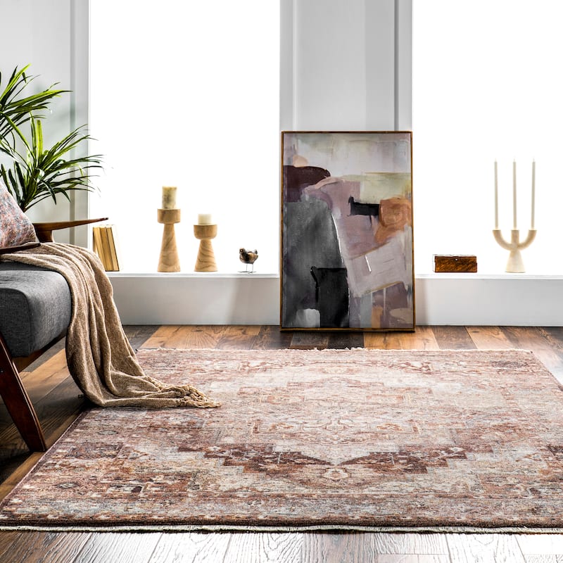 Nuloom Philippa Traditional Medallion Fringe Area Rug
